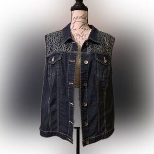 CJ Banks denim denim vest 2X